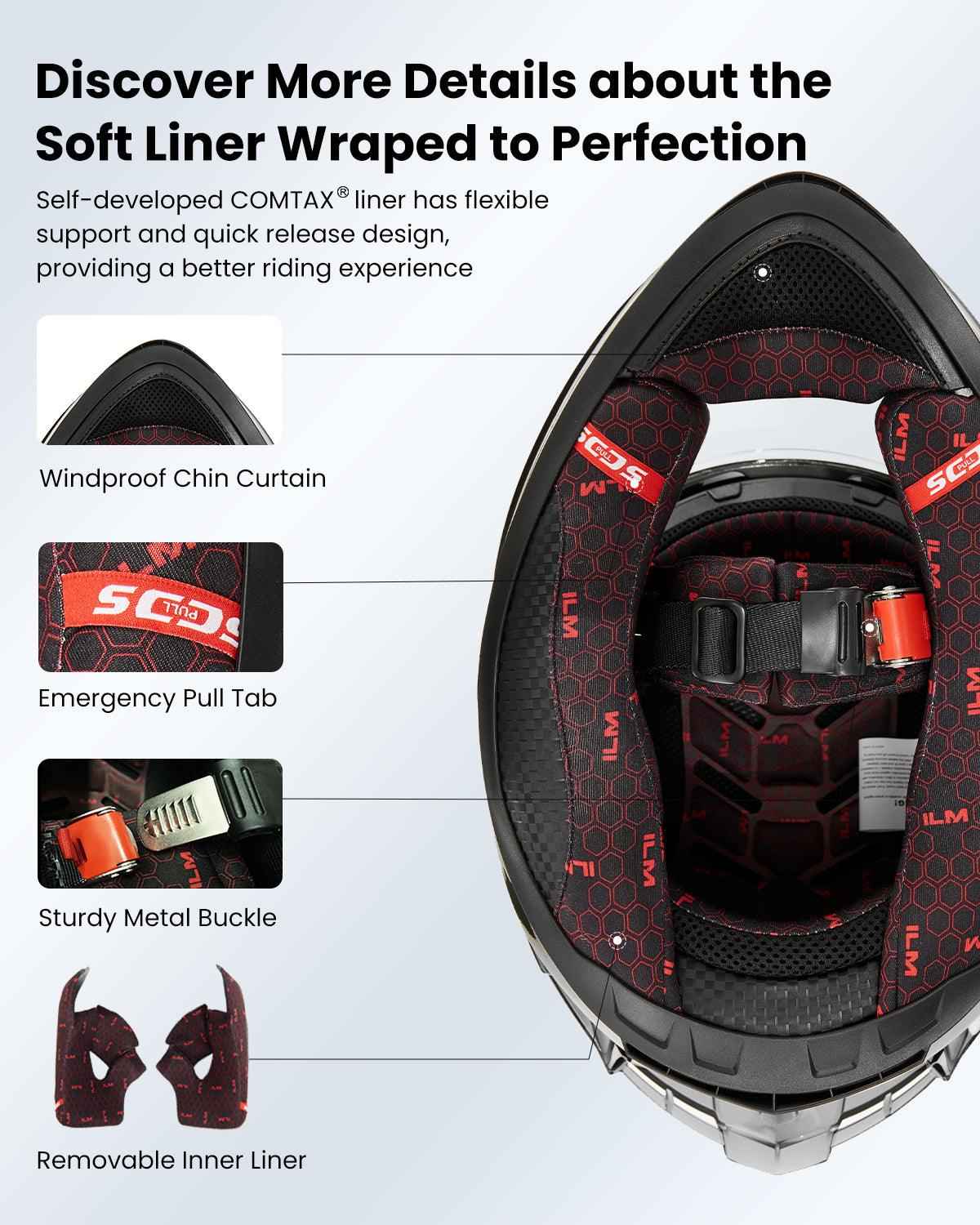ILM Full Face Motorcycle Helmet Model Z501