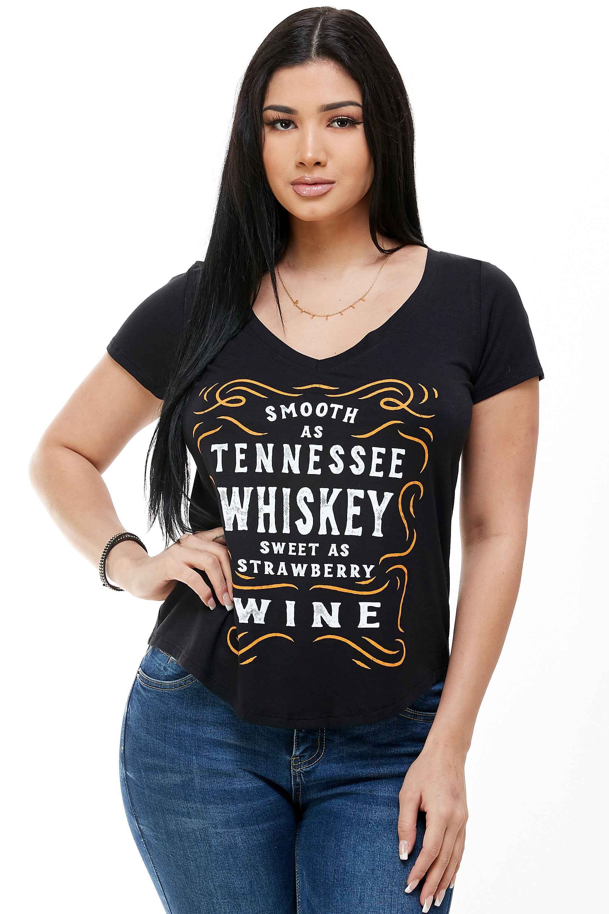 SMOOTH AS TENNESSEE WHISKEY SHORT SLEEVE V NECK
