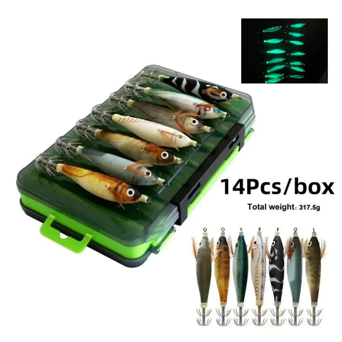 Luminous Wood Shrimp Squid Fishing Lure - PW PitStop