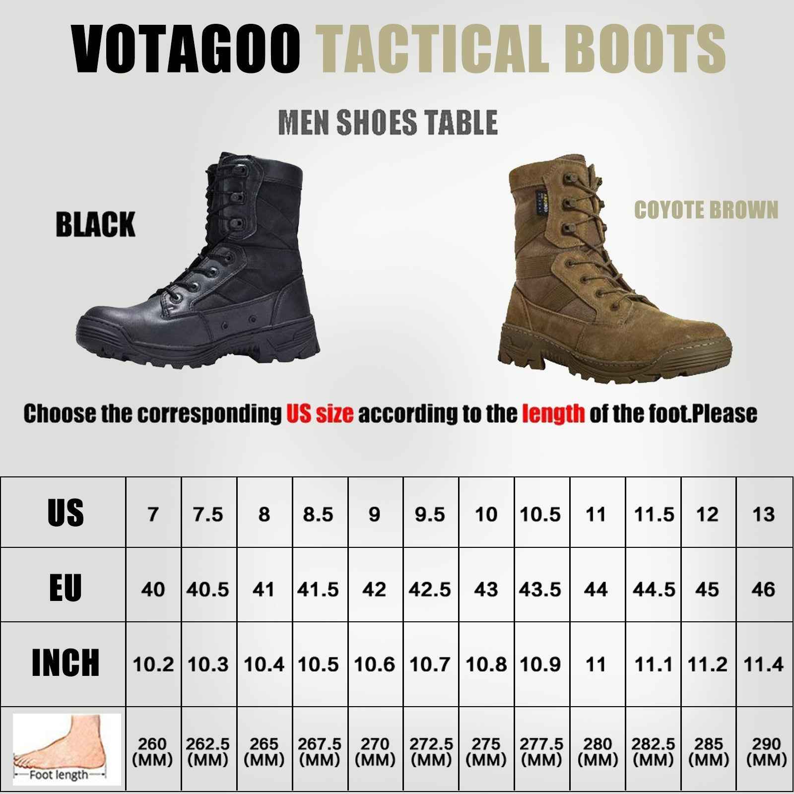 VOTAGOO® Men's Tactical Boots