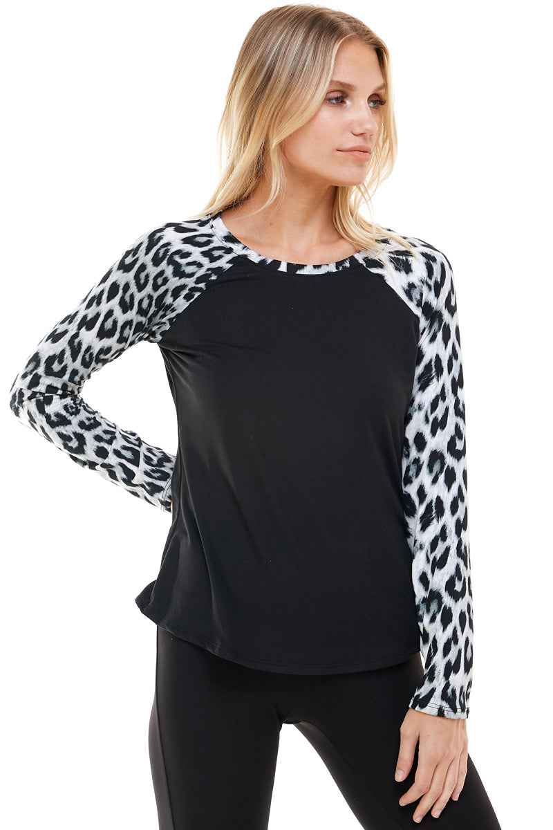 GREY LEOPARD RAGLAN