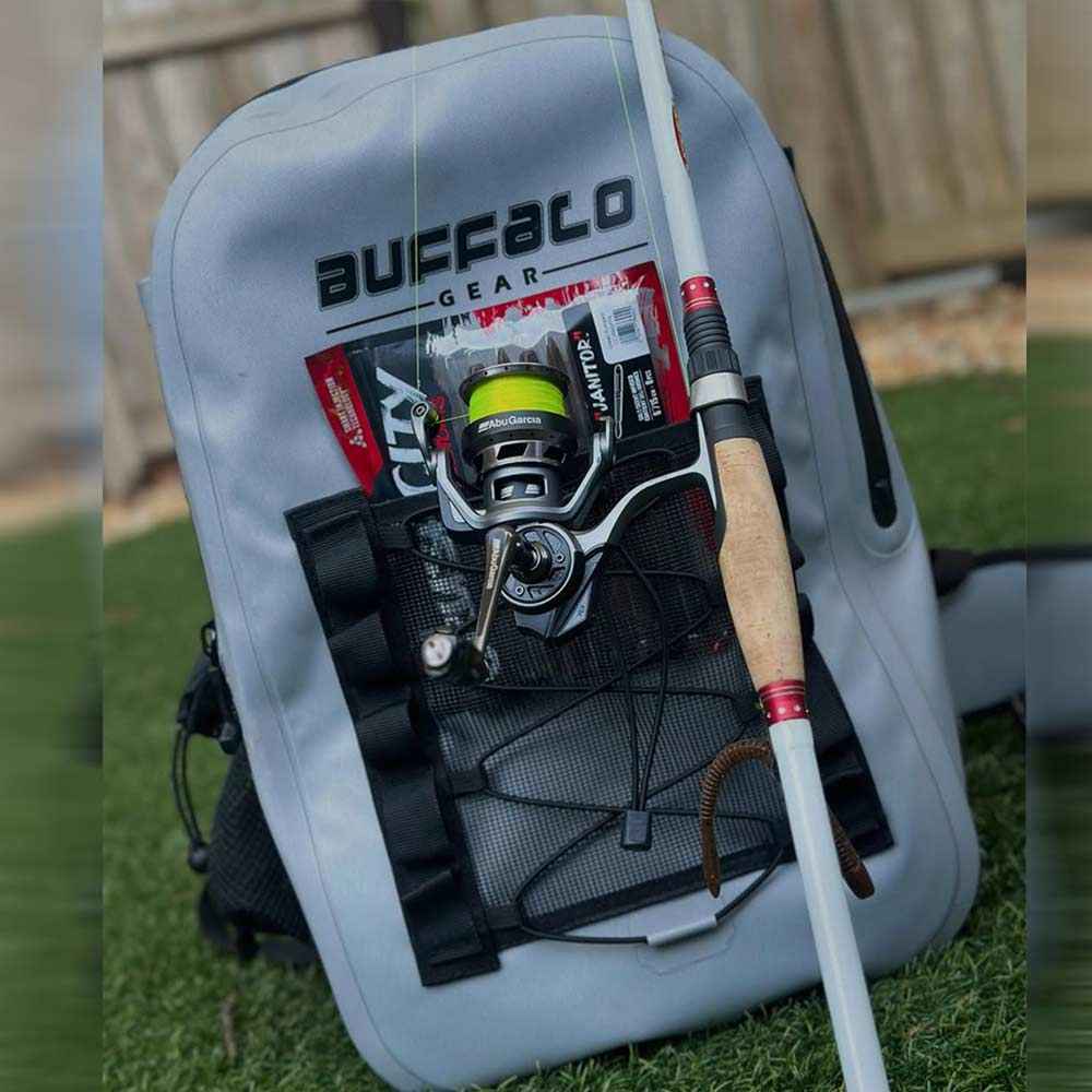 27QT Waterproof Fishing Backpack with Rod Holder