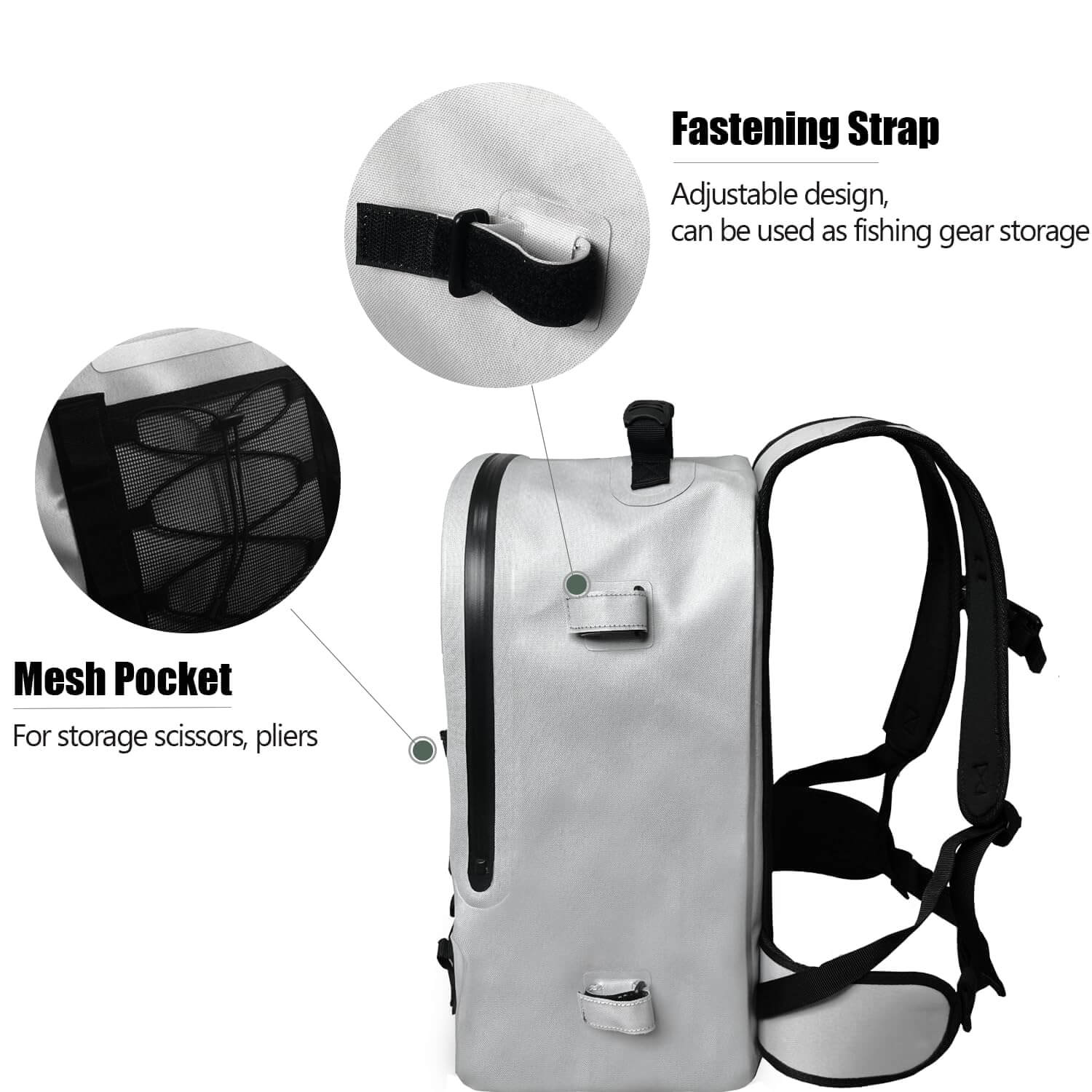 27QT Waterproof Fishing Backpack with Rod Holder - PW PitStop