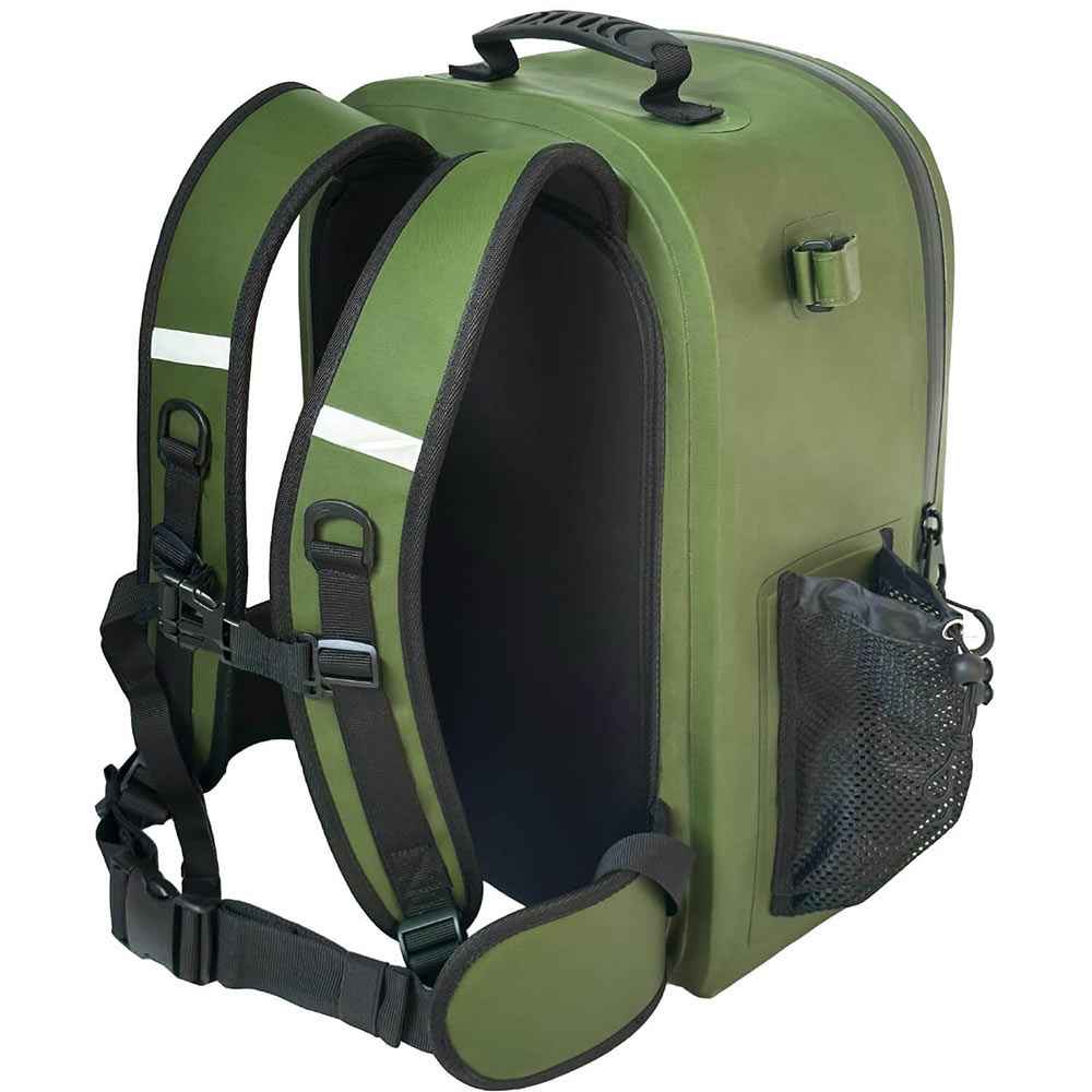 27QT Waterproof Fishing Backpack with Rod Holder