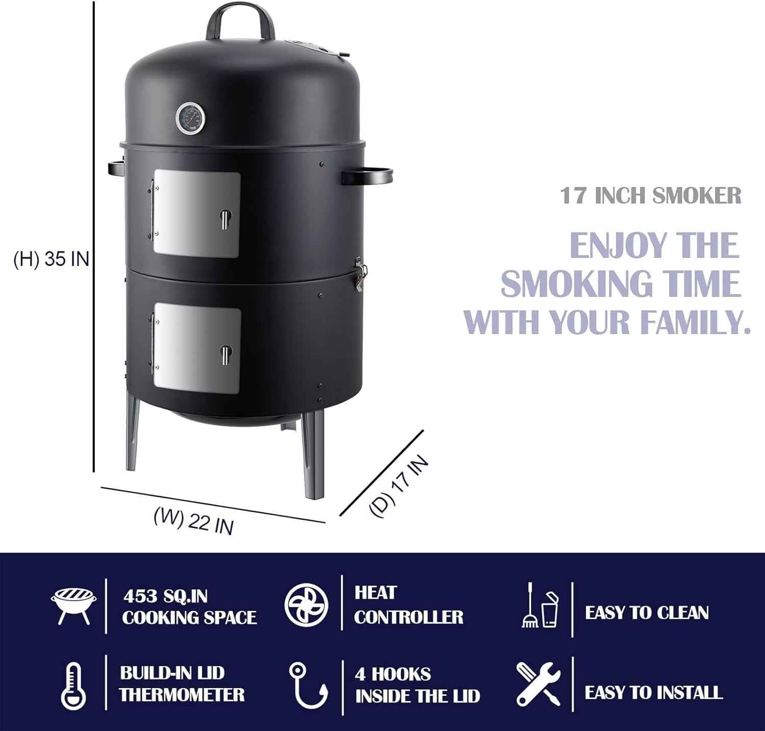 Charcoal Smoker Grill Premium Outdoor Kitchen System
