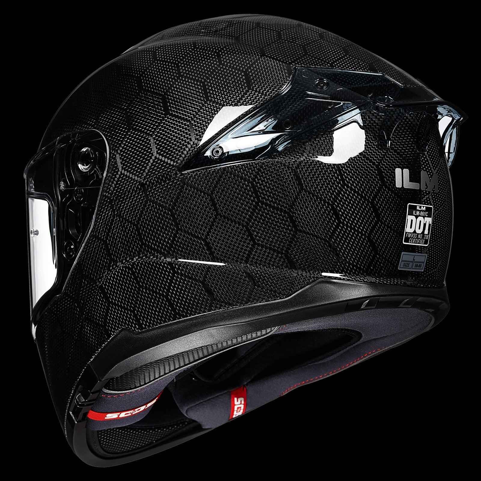 ILM Full Face Motorcycle Carbon Fiber Helmet Model 861C