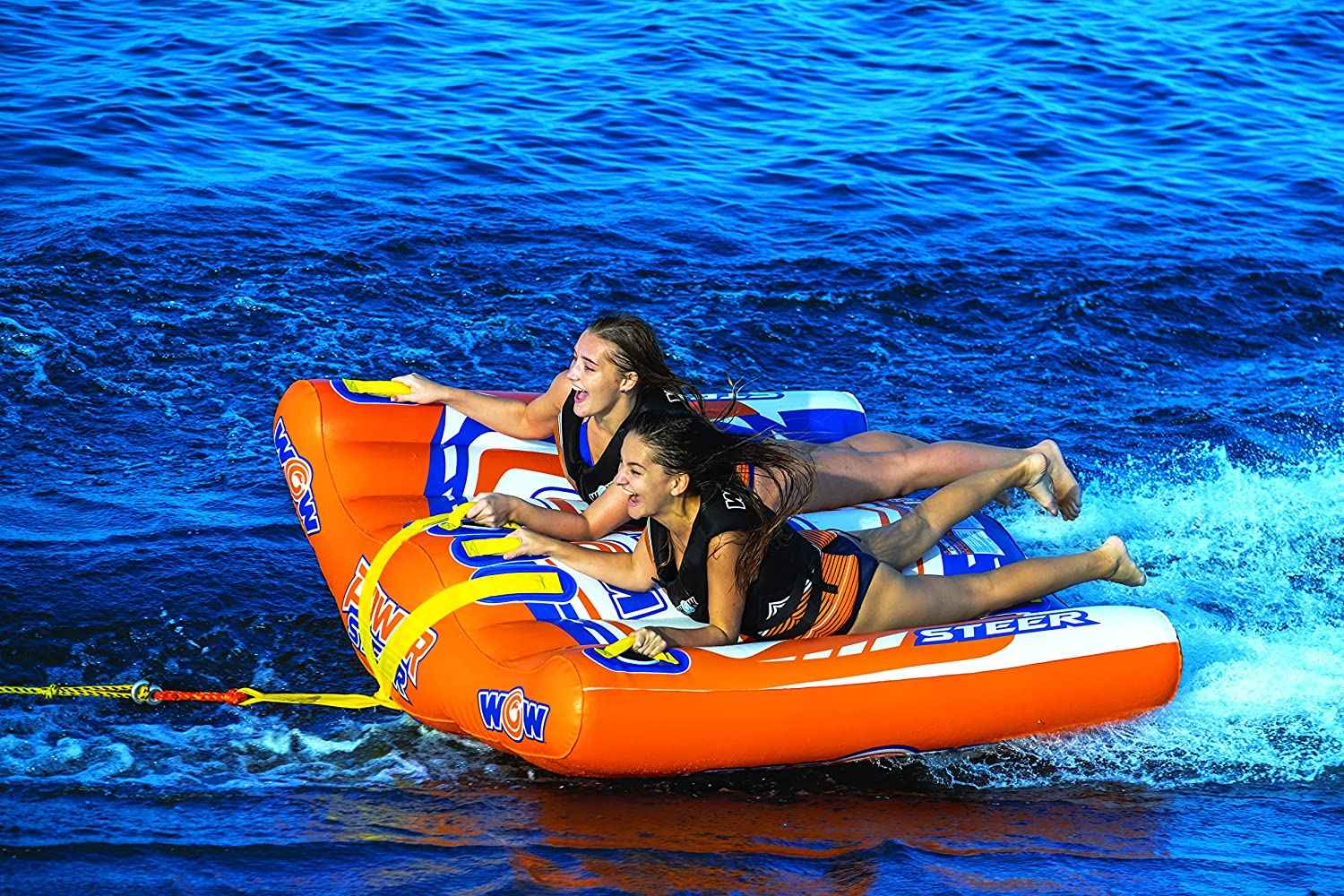 WOW Watersports Power Steer 2 Person 2P Steerable Deck Tube Towable