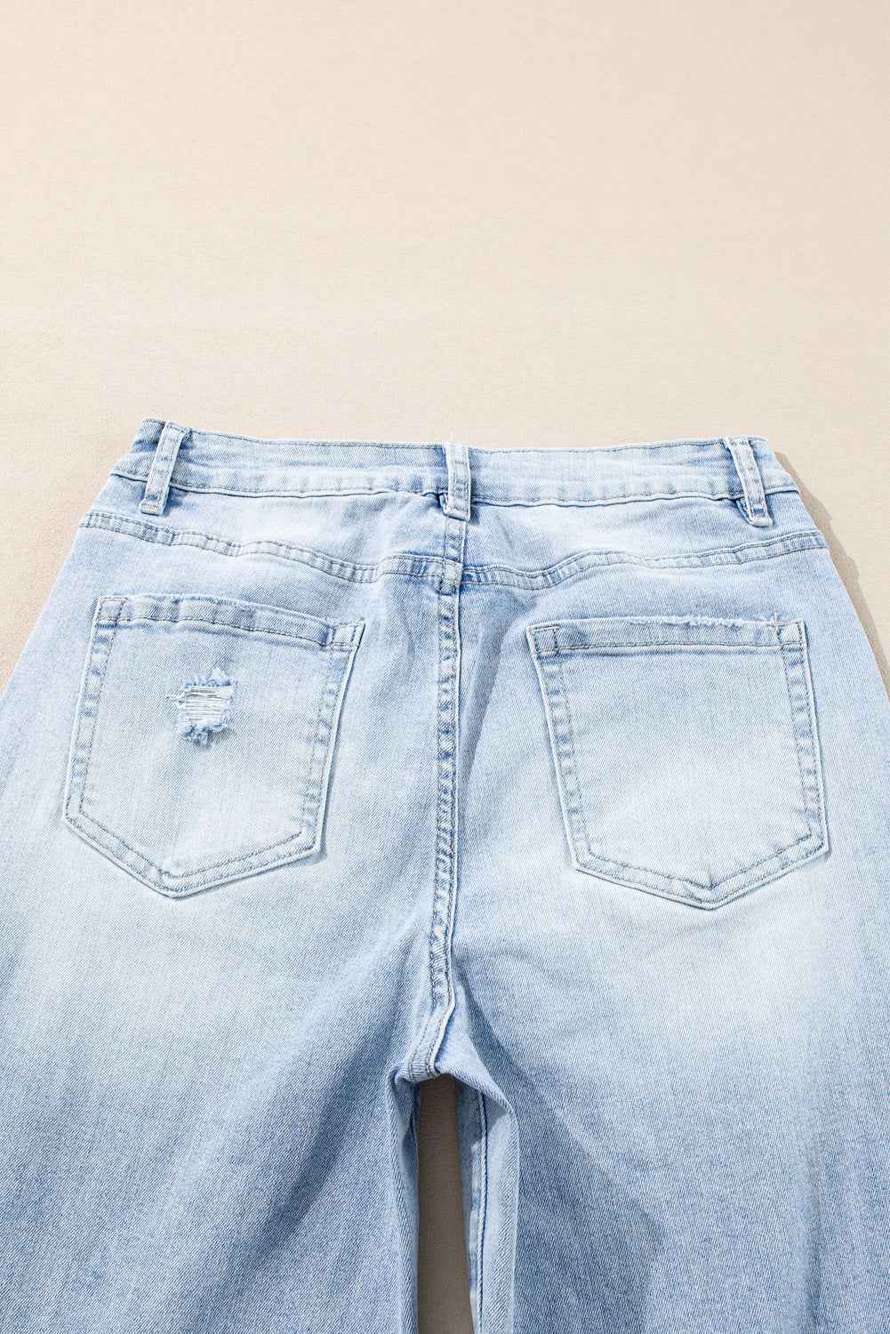 Saige Wash Distressed Straight Jeans