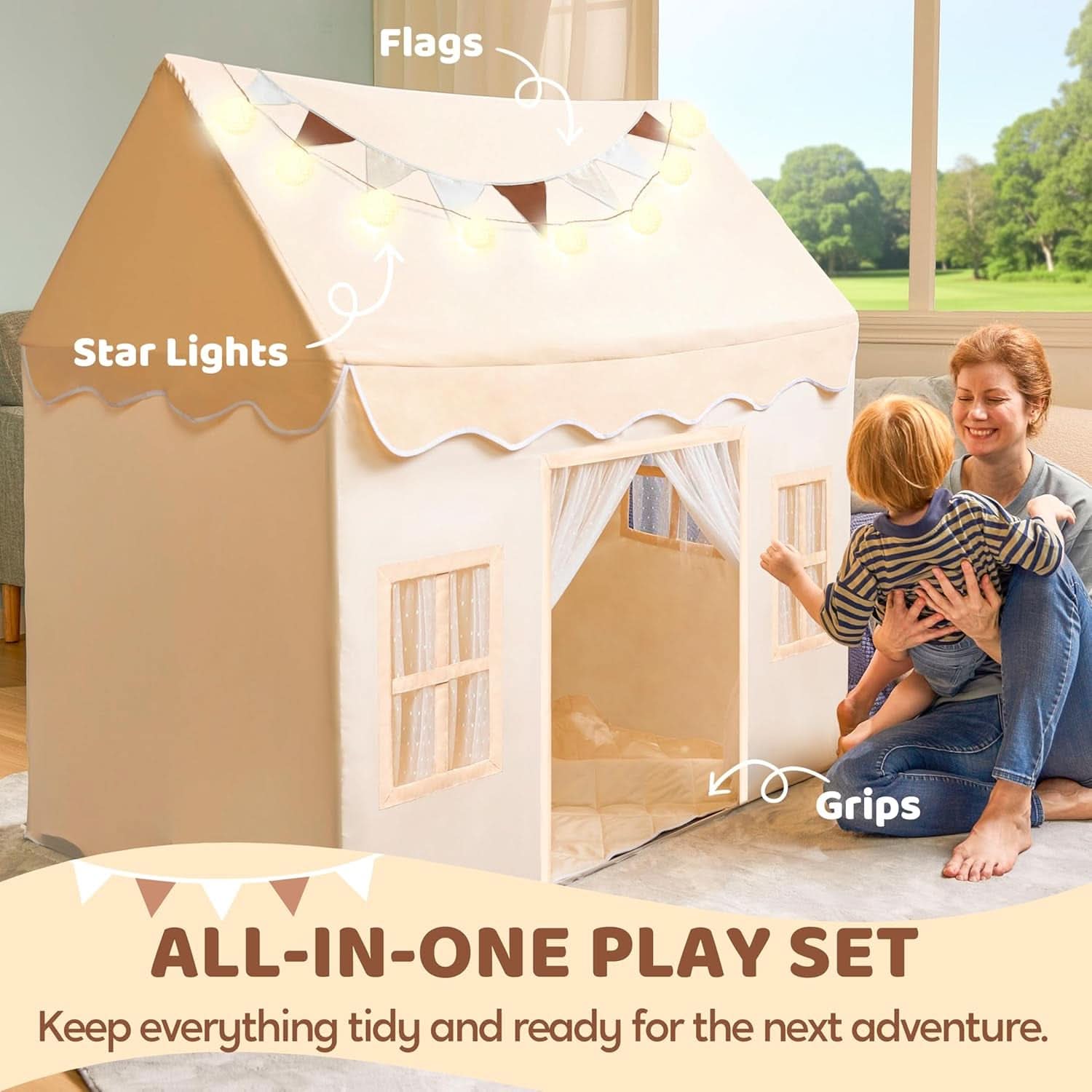 Indoor Outdoor Playroom Tent Size 51x35x52 InchesTall