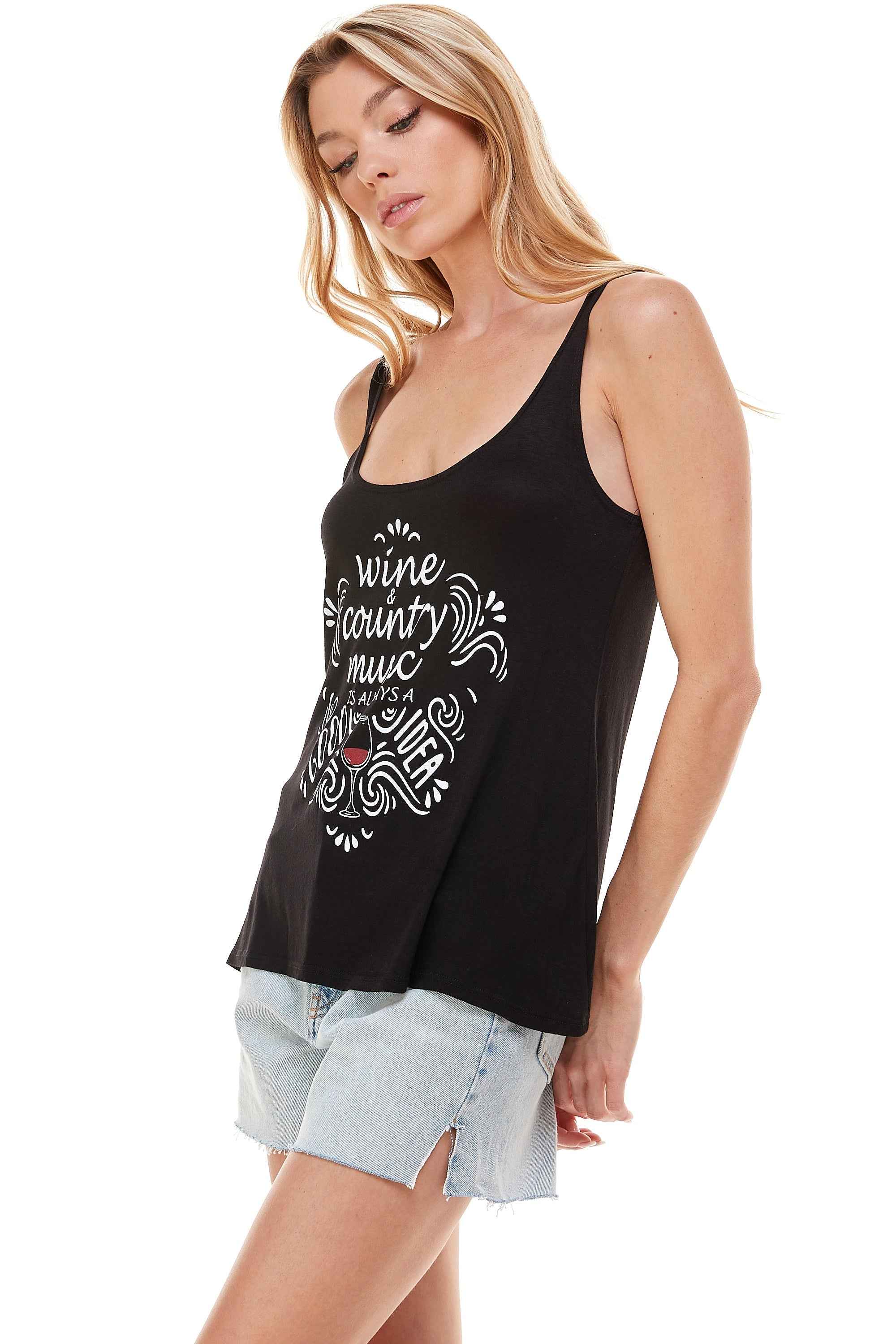 WINE AND COUNTRY MUSIC TANK TOP