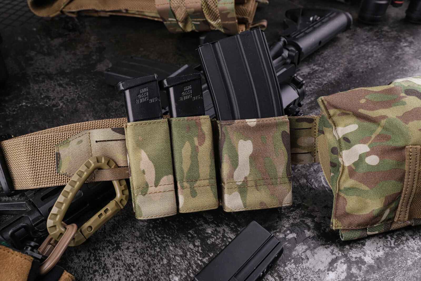 KRYDEX Tactical 9mm Pistol Magazine Pouch Mag Holder - Multicam / MOLLE Mounted