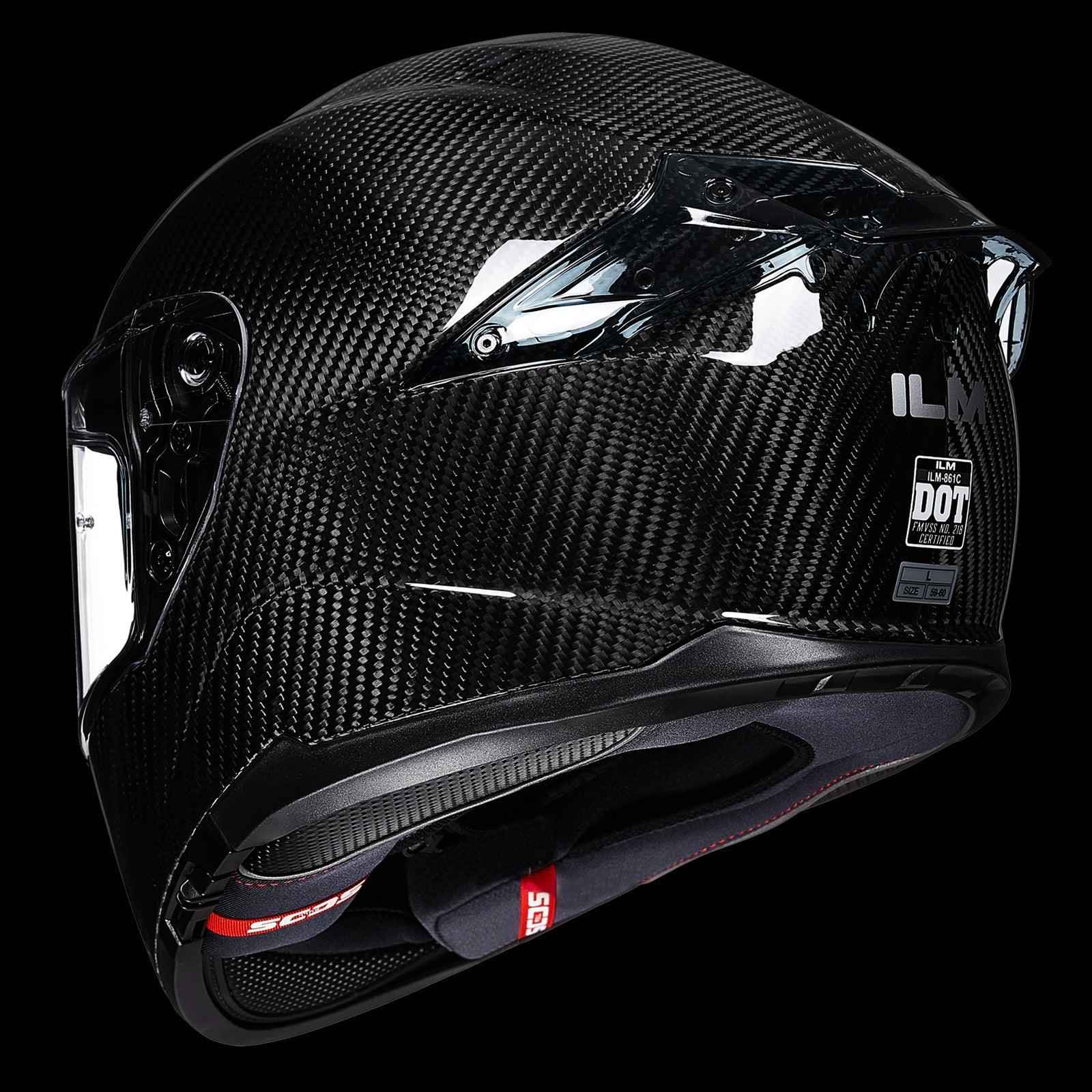 ILM Full Face Motorcycle Carbon Fiber Helmet Model 861C