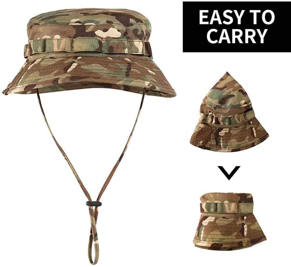 Tactical Fishing Camo Sun Protect Bucket  Boonie Hat - PW PitStop