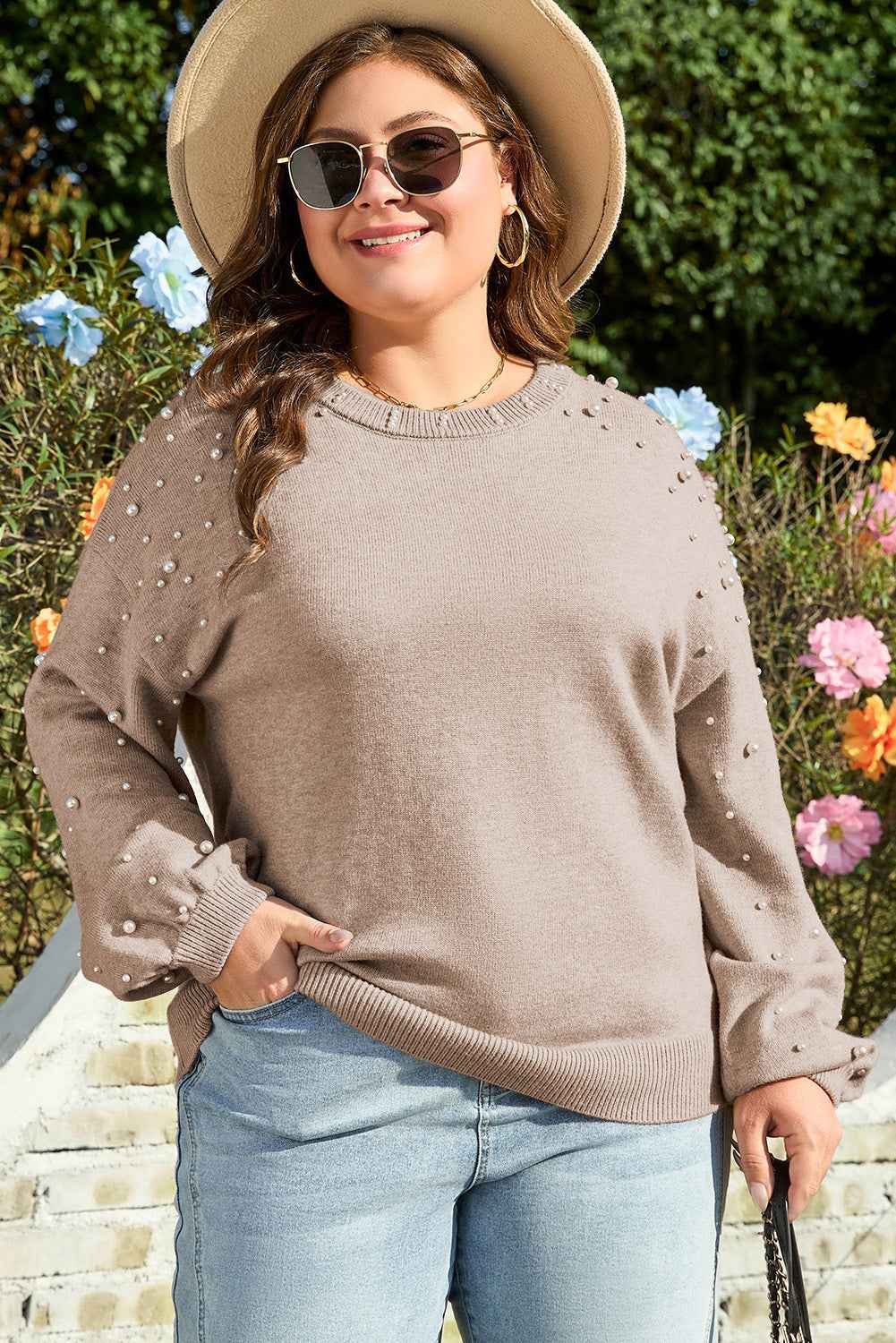 Alessia Plus Size Pearled Sweater