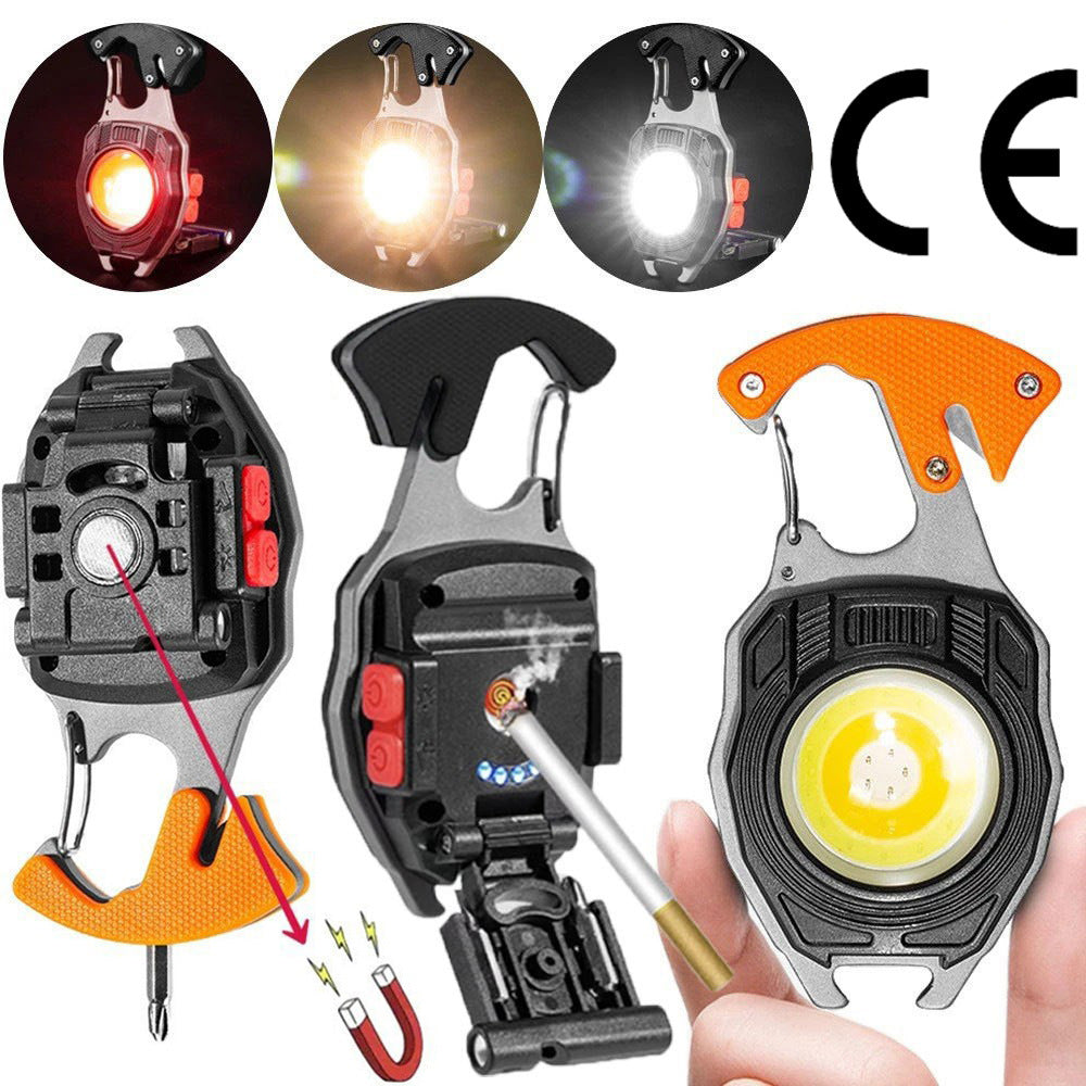 Keychain work light multifunctional cigarette lighter charging portable camping auto repair LED strong light mini camping light - PW PitStop