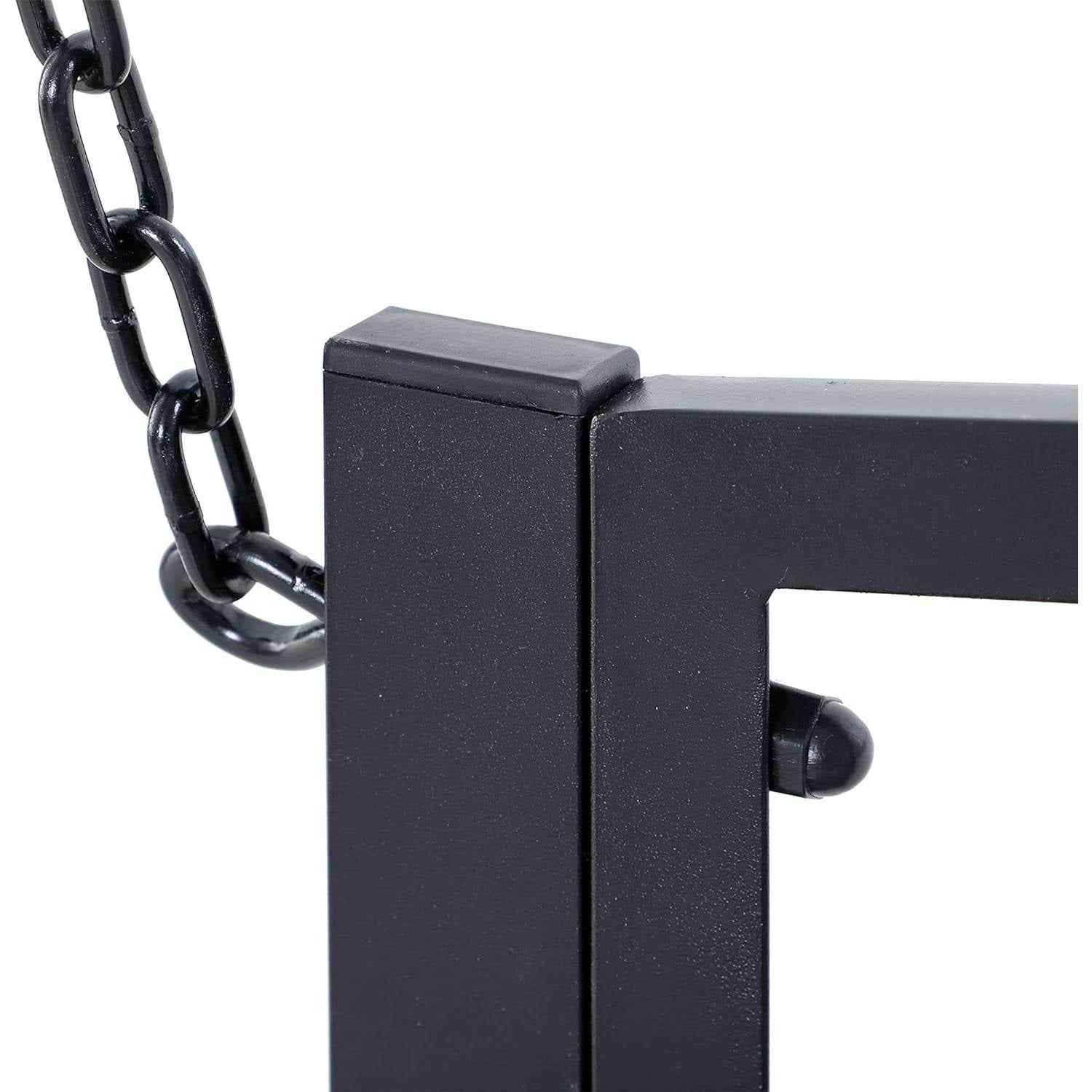 Modern Farmhouse Antique Black 2-Person Metal Outdoor Hanging Porch Swing