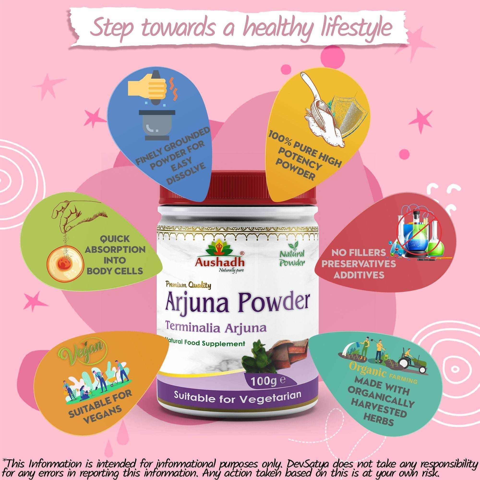 Aushadh Arjuna Powder 100 gram - Heart Health Support - PW PitStop