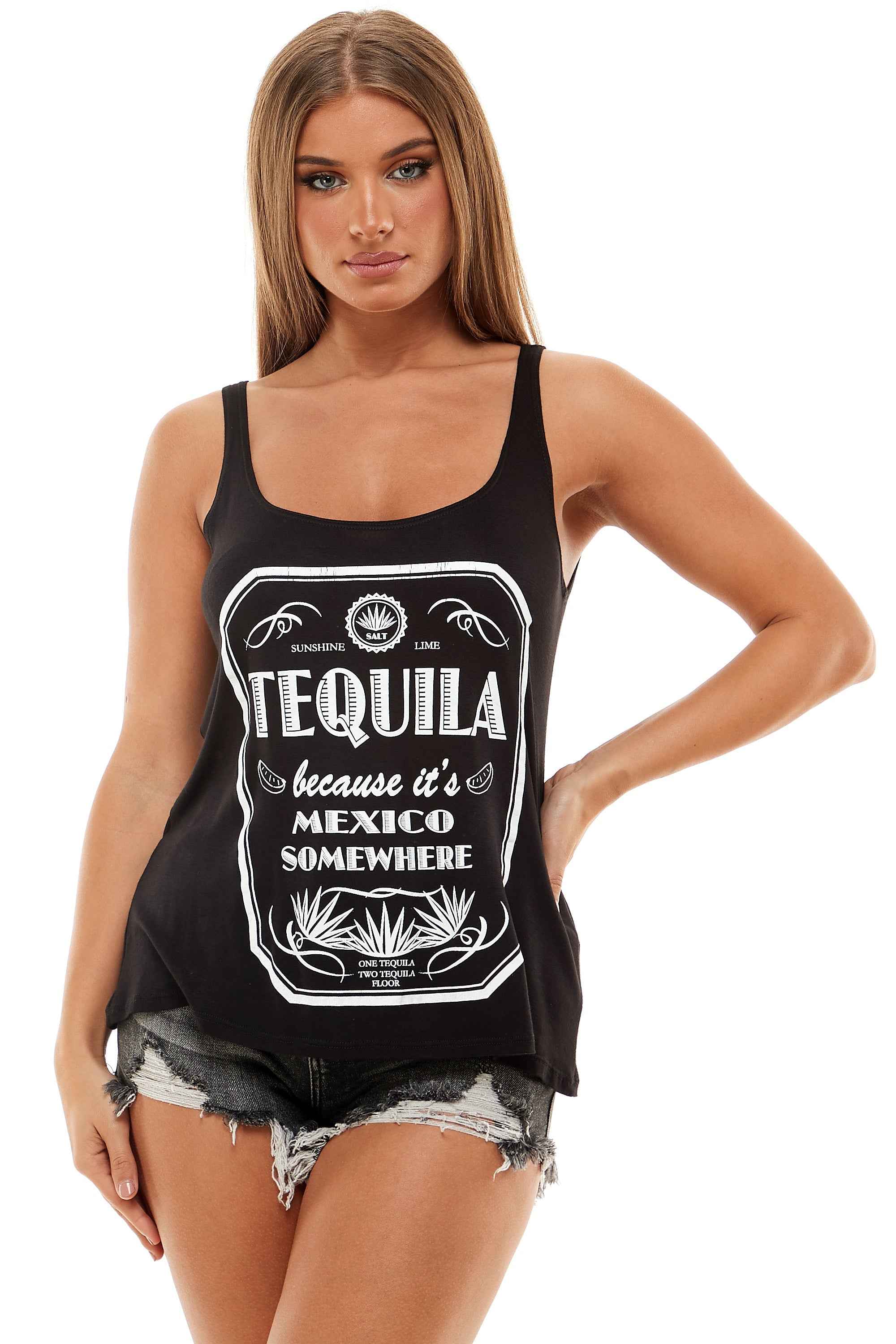 TEQUILA BECAUSE IT'S MEXICO SOMEWHERE TANK TOP