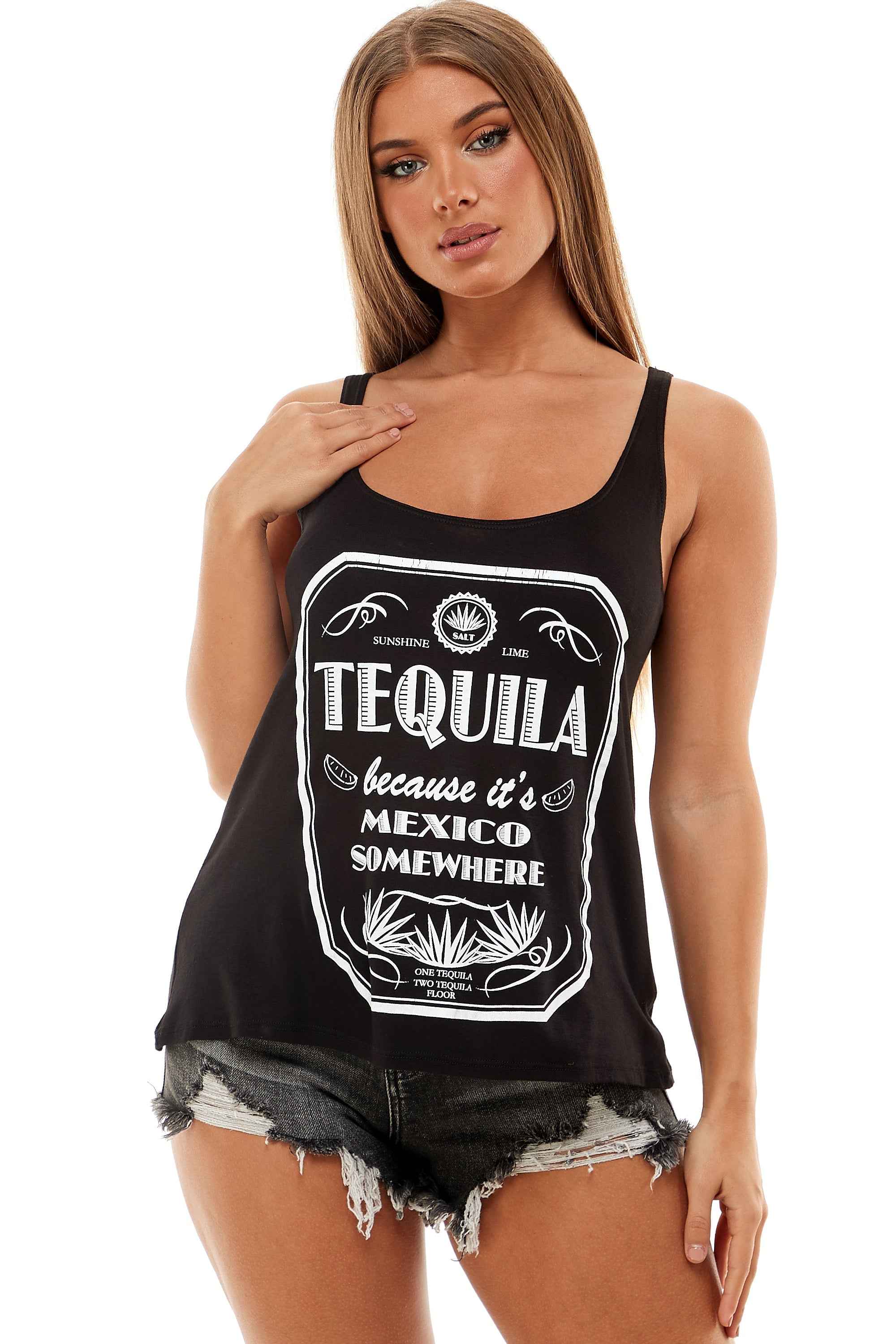 TEQUILA BECAUSE IT'S MEXICO SOMEWHERE TANK TOP