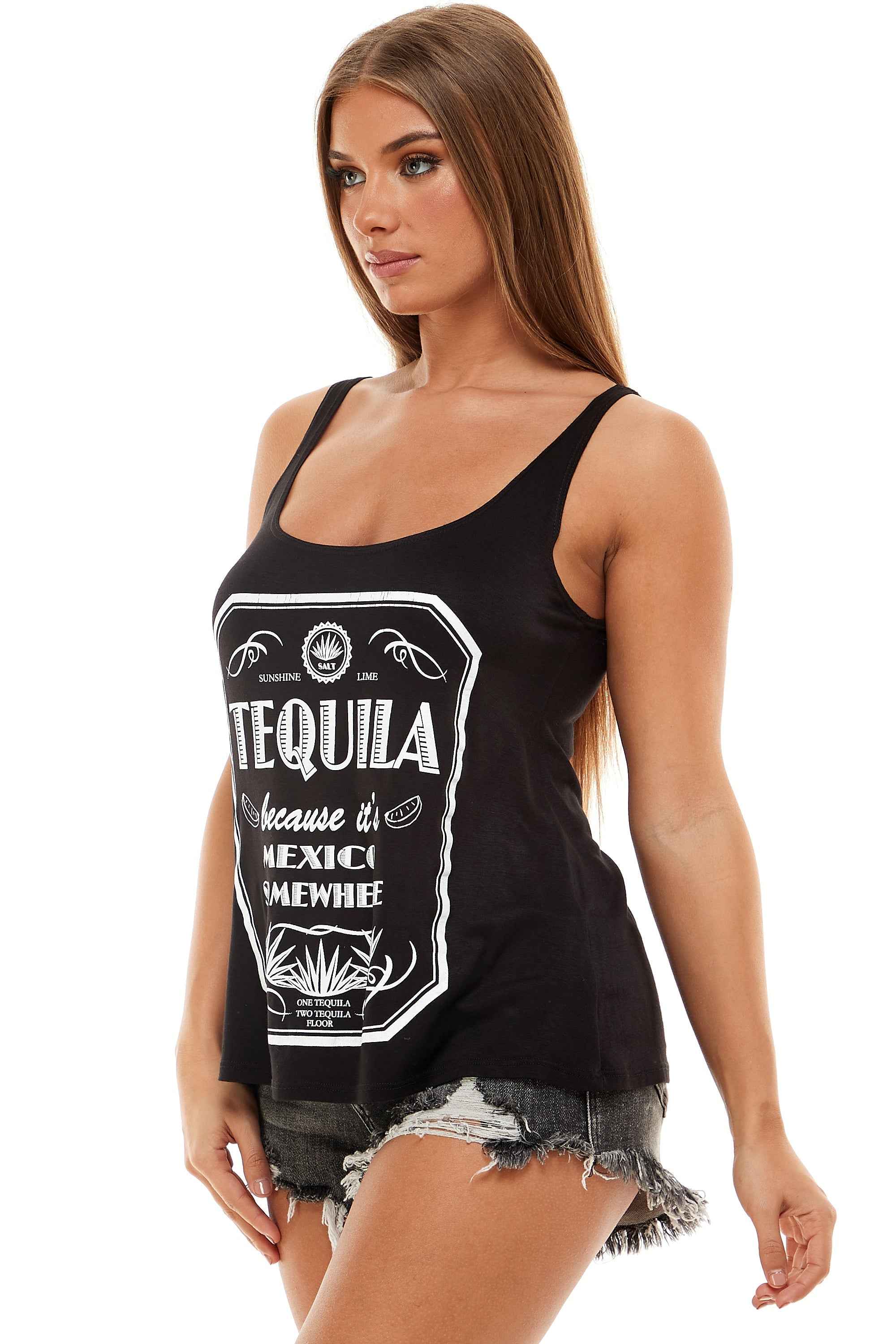 TEQUILA BECAUSE IT'S MEXICO SOMEWHERE TANK TOP