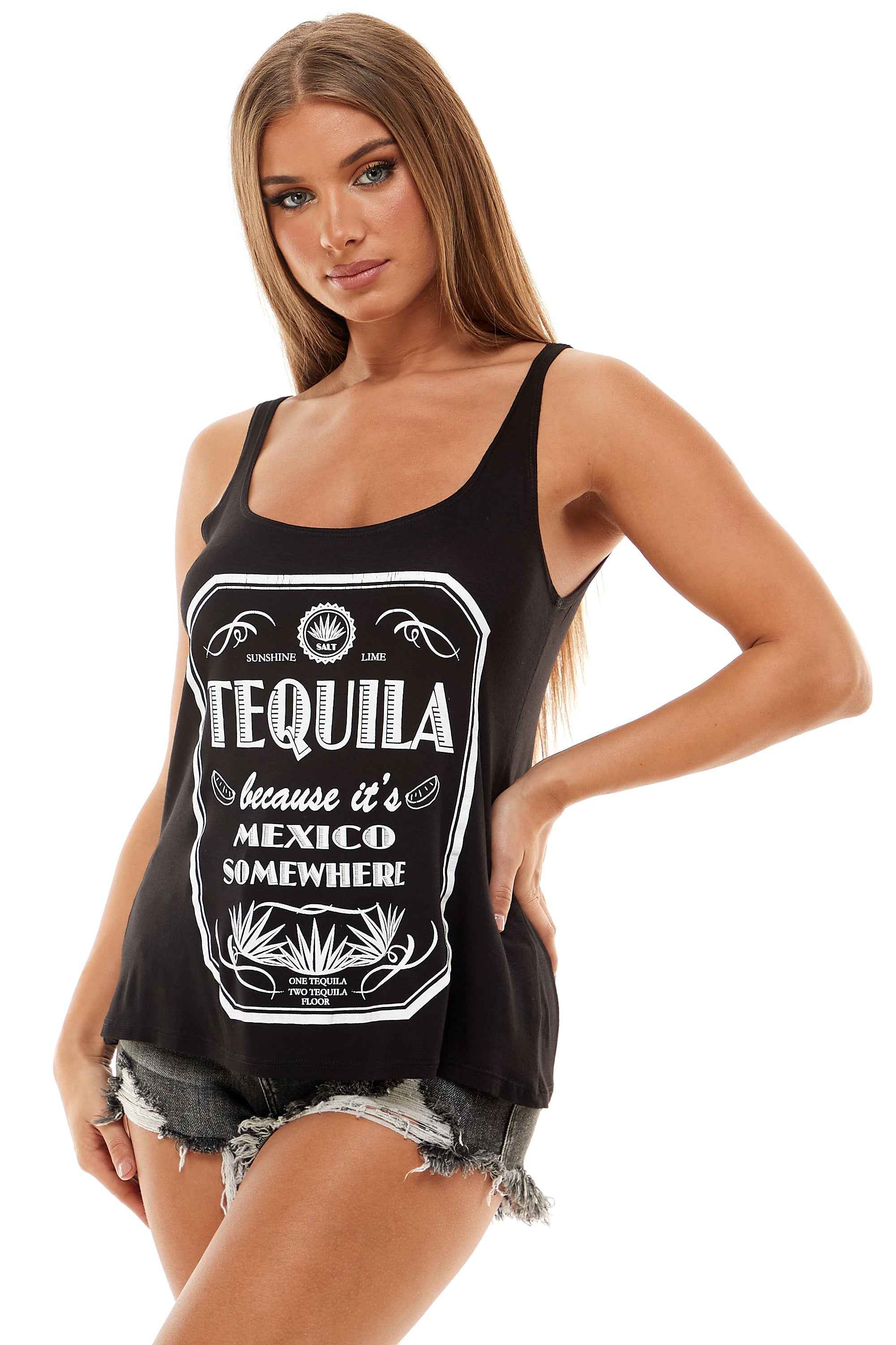 TEQUILA BECAUSE IT'S MEXICO SOMEWHERE TANK TOP