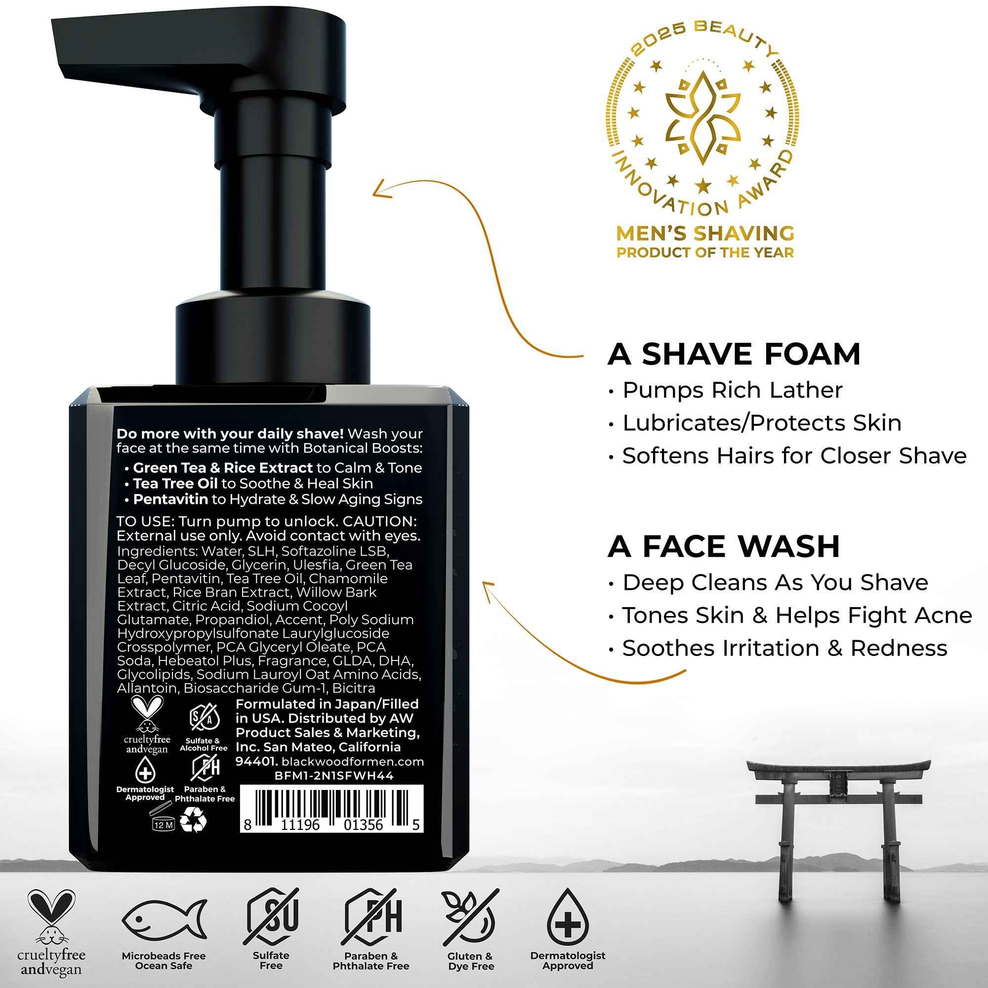BioNutrient 2-in-1 Shave Foam + Face Wash