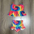 AL Limited Girls 2 piece Ruffle Tie Dye Tankini Swimsuit