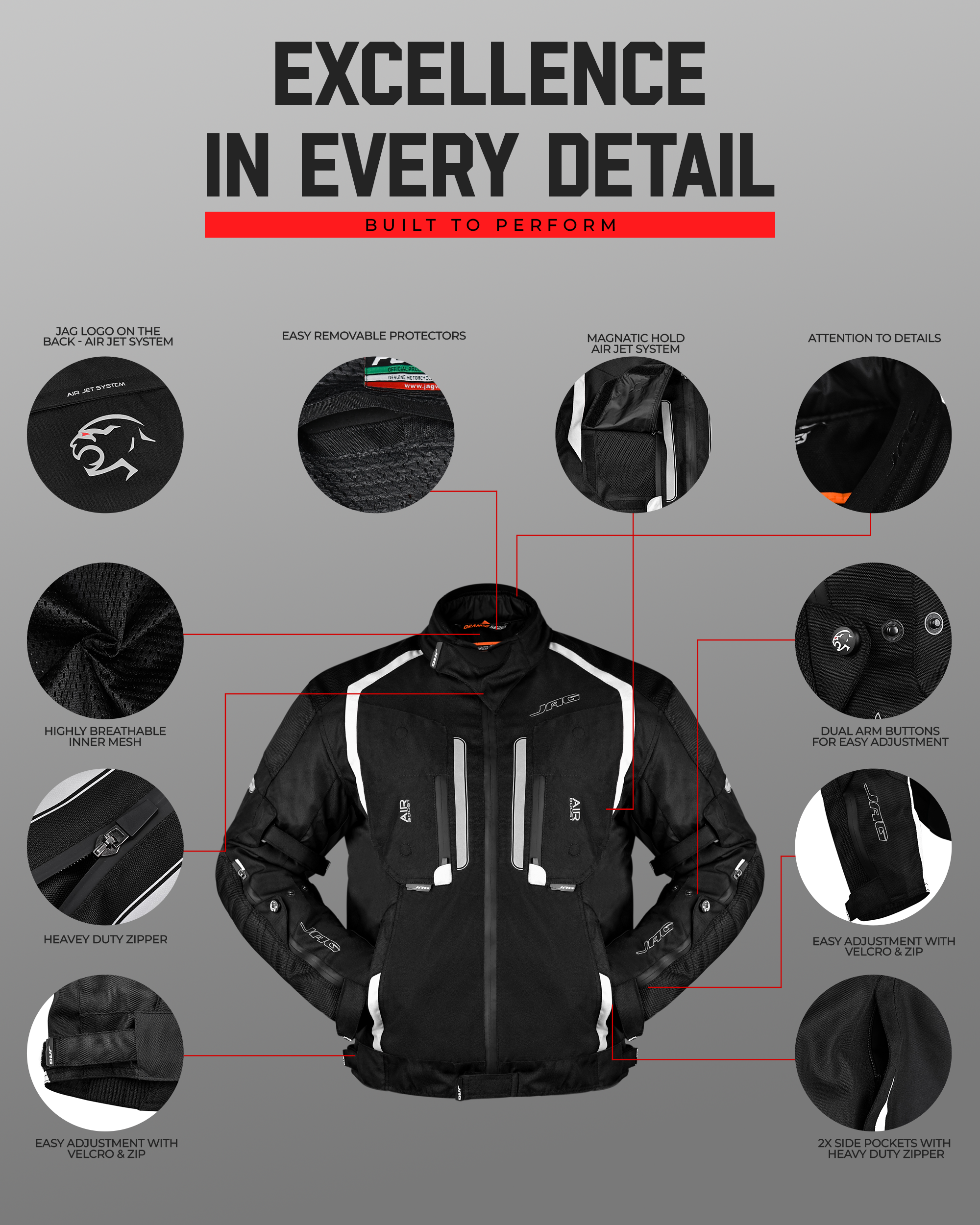 Storm Motorcycle Protective Jacket | Black | All Seasons Jacket - PW PitStop