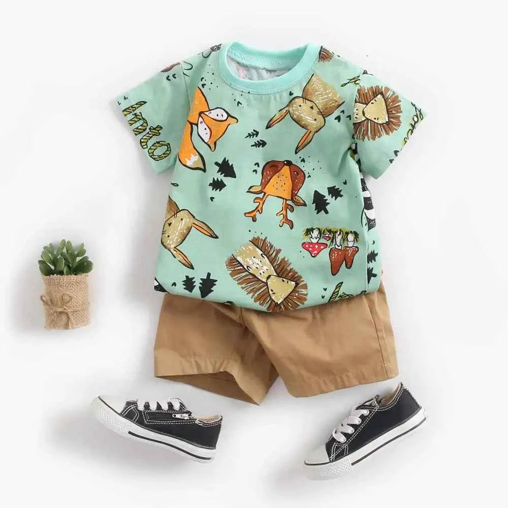 2pcs set t-shirt and shorts