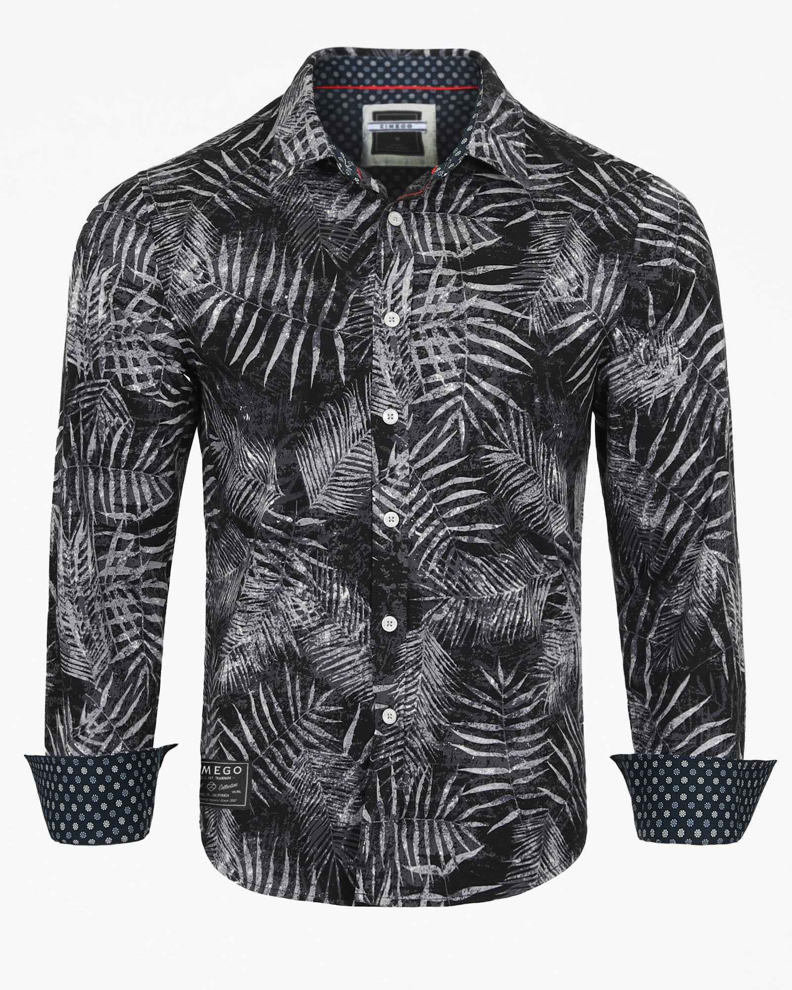 ZIMEGO Mens Holiday Hawaiian Long Sleeve Stretch Casual Aloha Button Down Shirt