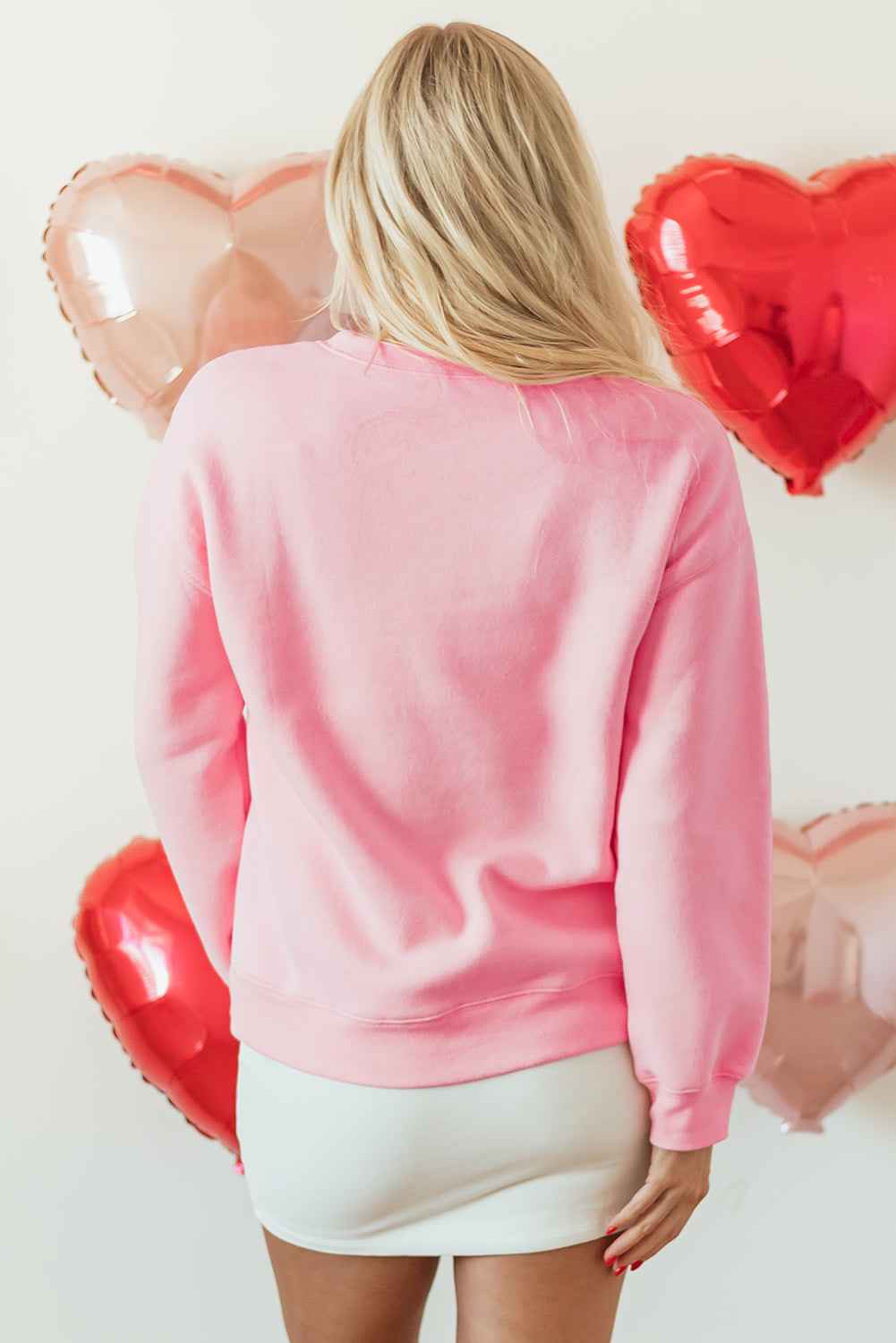Raya LOVER Puff Print Drop Shoulder Pullover Sweatshirt