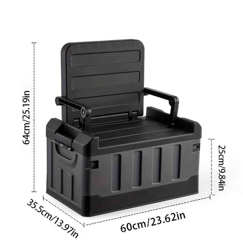 Foldable Camping Stool with Backrest & Storage Bag Portable Fishing Seat Outdoor Chair