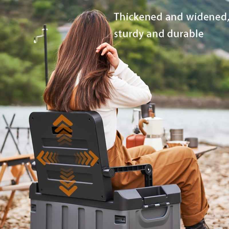 Foldable Camping Stool with Backrest & Storage Bag Portable Fishing Seat Outdoor Chair