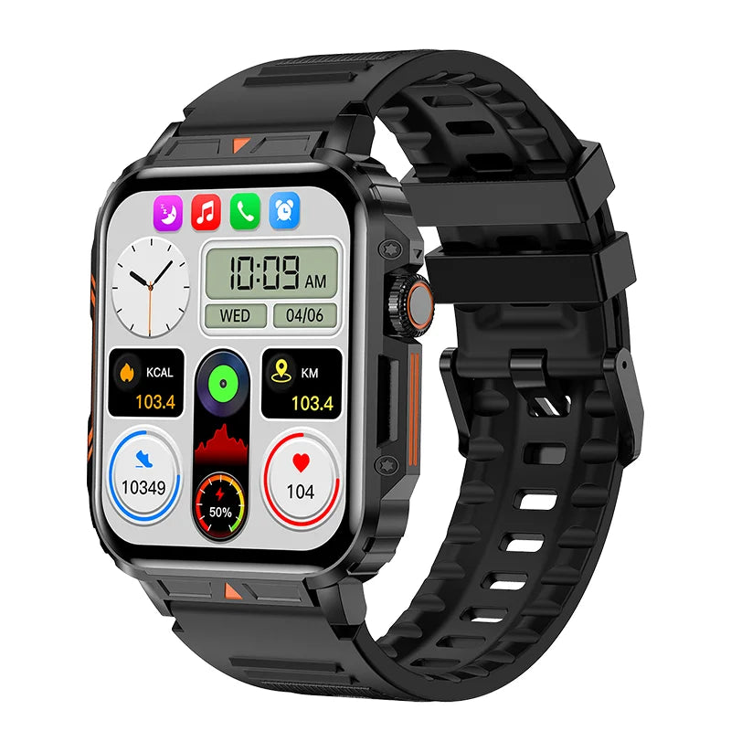 NNEOBA Military Smart Watch Fitness Health Monitor Bluetooth (Black) - PW PitStop