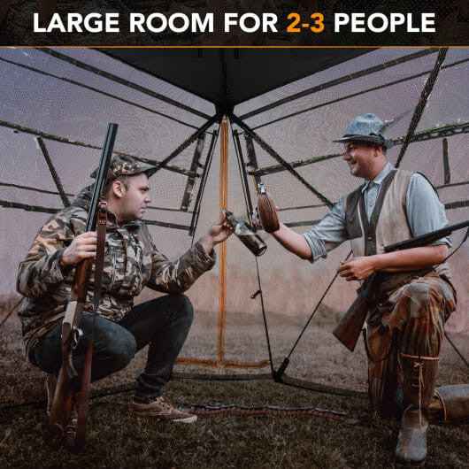 360 One Way See Through Ground Hunting Blind for Deer and Turkey Hunting