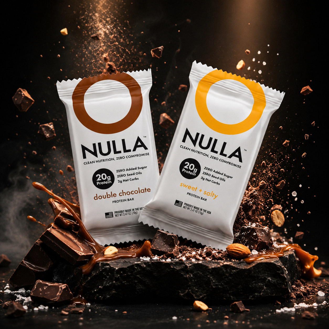 CleanForm Nutrition Nulla Protein Bar - 2 Flavors - Box of 12 - PW PitStop