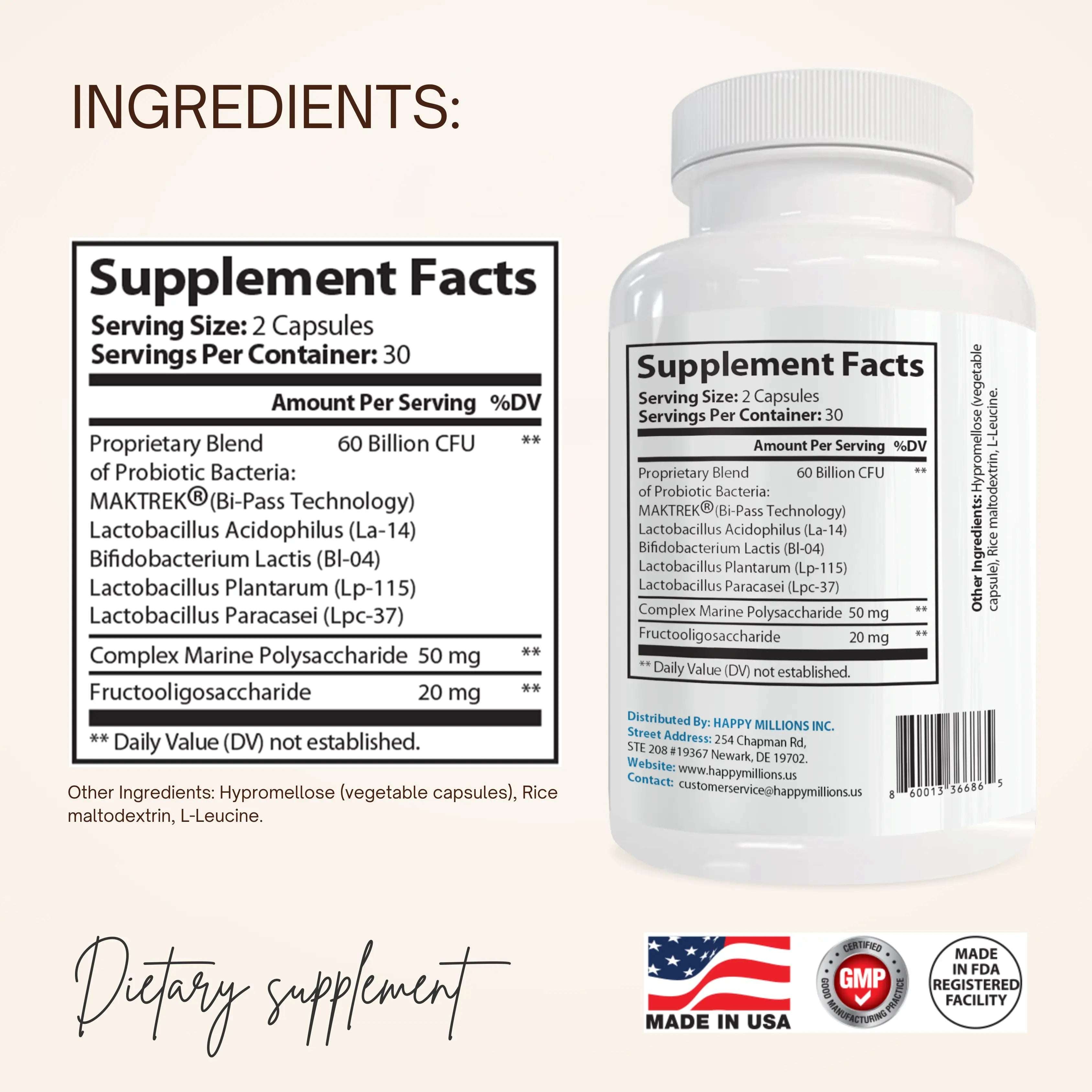 PROBIOTIC 60 BILLION CFU : GUT HEALTH SUPPLEMENT - PW PitStop