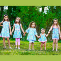 AnnLoren Girls Magical Unicorns Rainbows Sleeveless Dress