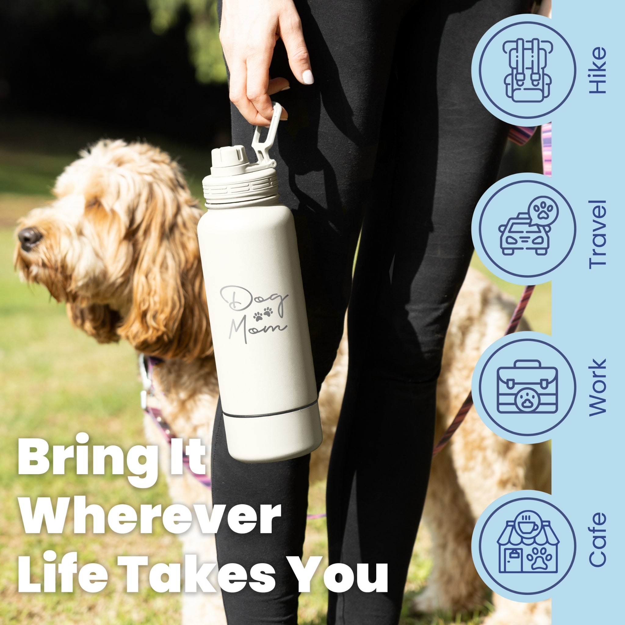 Dog + Human Water Bottle with Detachable Dog Bowl - PW PitStop