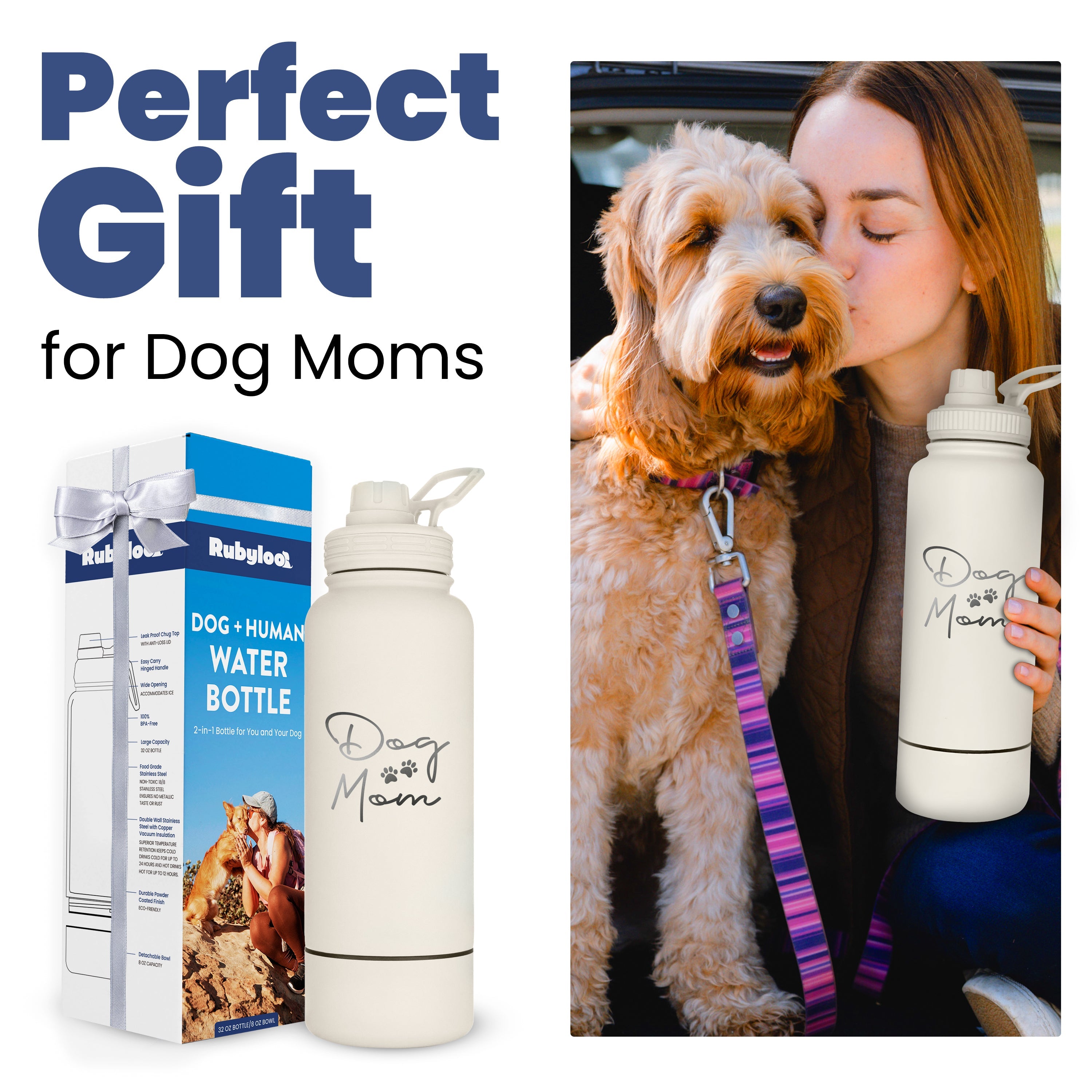 Dog + Human Water Bottle with Detachable Dog Bowl - PW PitStop