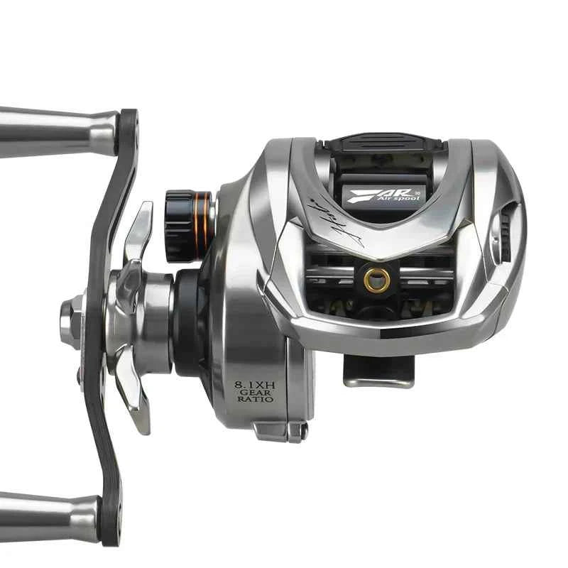 Baitcasting Fishing Reel Magnetic Braking Right Hand Silver