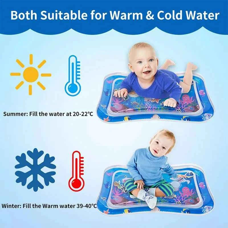 Inflatable play mat with water