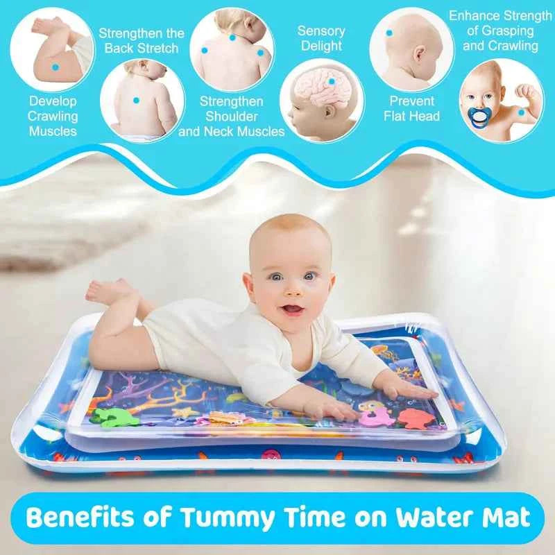 Inflatable play mat with water