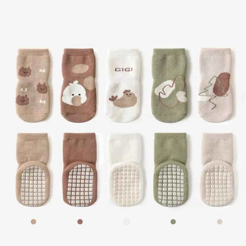 Set of 5 Non-Slip Socks
