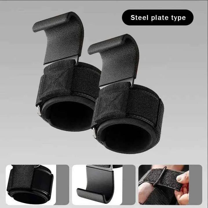 Weight Lifting Hook Grips with Wrist Wraps | Gym Fitness Hand Bar Straps