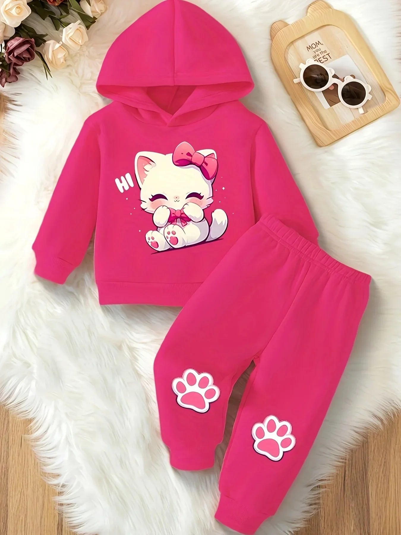 Baby 2-Piece Set – Pink Cat (Ages 1–3)