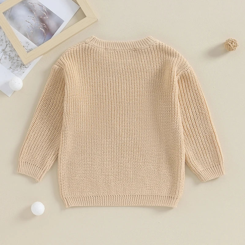 Cotton Knitted Sweater with "Big Brother" embroidery