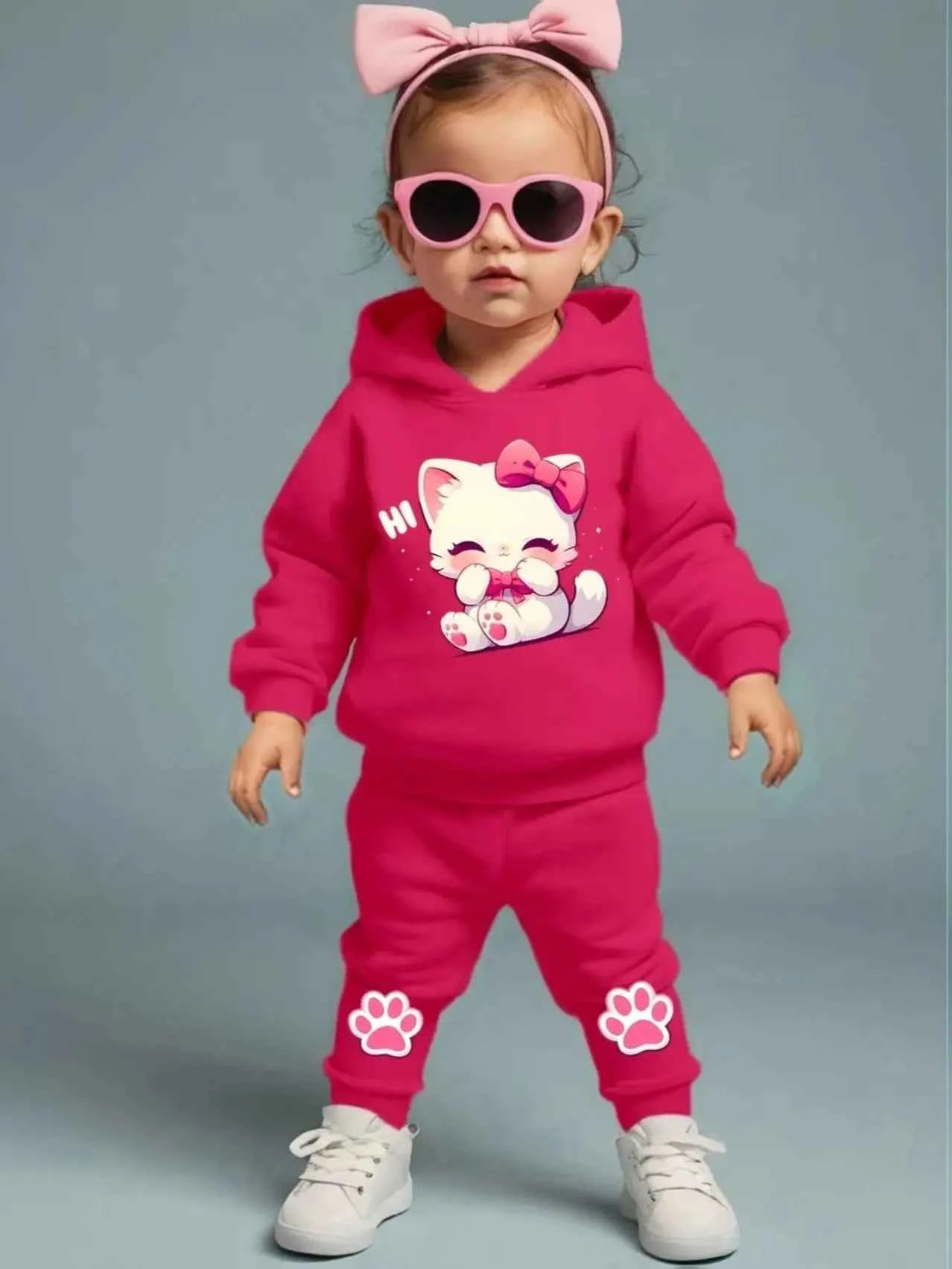 Baby 2-Piece Set – Pink Cat (Ages 1–3)
