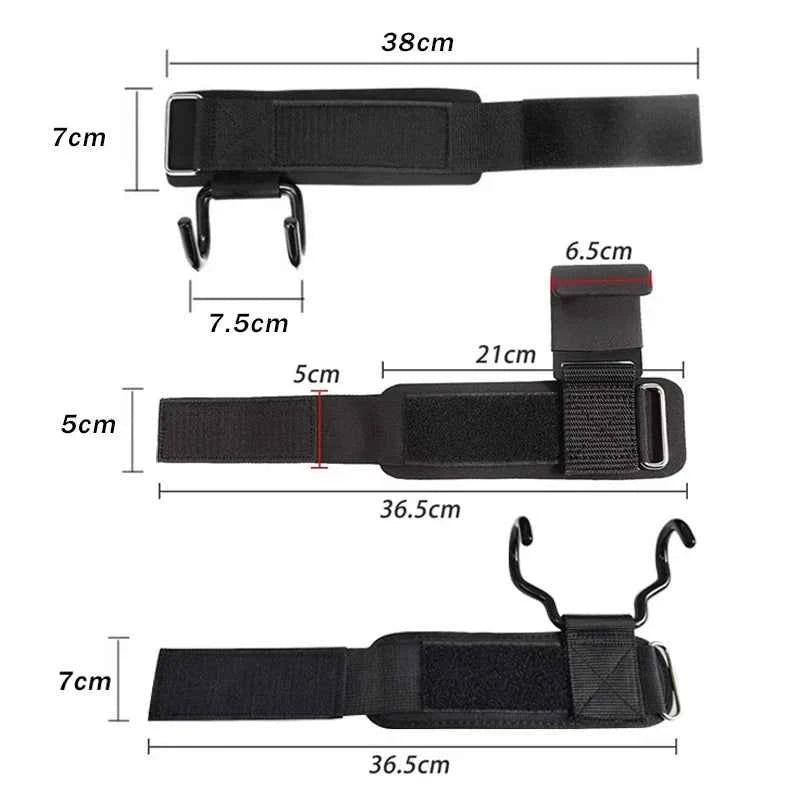 Weight Lifting Hook Grips with Wrist Wraps | Gym Fitness Hand Bar Straps