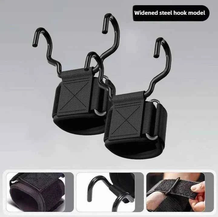 Weight Lifting Hook Grips with Wrist Wraps | Gym Fitness Hand Bar Straps